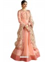 Baby Pink Faux Georgette Zari Embroidered Anarkali Suit