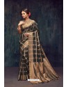 Black Silk Printed Saree