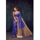 Royal Blue Silk Printed Saree