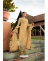 Yellow Heavy Faux Georgette Party Wear Straight Suit