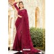 Rose Red Georgette Embroidered Party Wear Saree