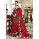 Red Georgette Embroidered Designer Saree