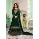 Dark Green Georgette Embroidered Party Wear Suit