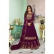 Purple Georgette Embroidered Party Wear Suit