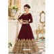 Maroon Georgette Embroidered Designer Party Wear Suit