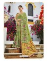 Green Cotton Jacquard Designer Saree