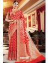 Red Banarasi Silk Jacquard Work Saree