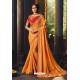 Orange Silk Zari Worked Party Wear Saree