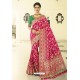 Modern Rani Silk Embroidered Designer Saree