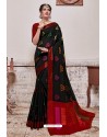 Black Banarasi Cotton Silk Saree