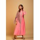 Pink Naisa Silk Readymade Kurti With Scarf