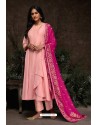 Pink Aaria Silk Banarasi Jacquard Straight Suit