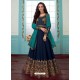 Navy Blue Georgette Embroidered Partywear Suit