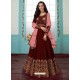 Maroon Georgette Embroidered Partywear Suit