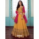 Yellow Georgette Embroidered Partywear Suit