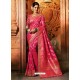 Rani Dyed Silk Embroidered Designer Saree