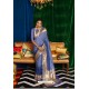 Blue Silk Party Wear Designer Saree