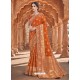 Orange Silk Designer Border Worked Saree