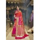 Red And Rani Designer Banarasi Silk Saree