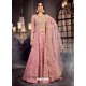 Pink Soft Net Embroidered Anarkali Suit