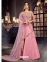 Pink Soft Net Embroidered Anarkali Suit