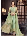 Green Soft Net Embroidered Anarkali Suit