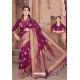 Purple Designer Classic Wear Dola Silk Saree