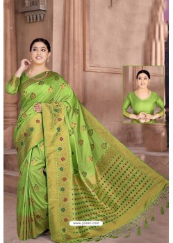 Green Designer Classic Wear Dola Silk Saree