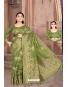 Mehendi Green Designer Classic Wear Dola Silk Saree