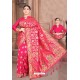 Rani Pink Designer Classic Wear Dola Silk Saree