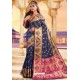 Navy Blue Heavy Jacquard Work Designer Silk Saree