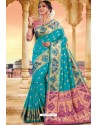 Sky Blue Heavy Jacquard Work Designer Silk Saree