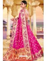 Rani Pink Heavy Jacquard Work Designer Silk Saree