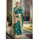 Teal Designer Wedding Wear Banarasi Silk Saree