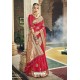 Crimson Designer Wedding Wear Banarasi Silk Saree