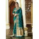 Teal Wedding Wear Banarasi Silk Saree