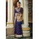 Violet Designer Wedding Wear Banarasi Silk Saree