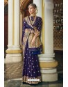 Violet Designer Wedding Wear Banarasi Silk Saree