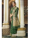 Dark Green Designer Wedding Wear Banarasi Silk Saree