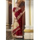 Maroon Designer Wedding Wear Banarasi Silk Saree