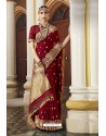 Maroon Designer Wedding Wear Banarasi Silk Saree