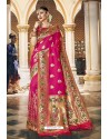 Rani Pink Wedding Wear Banarasi Silk Saree