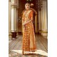 Perfect Orange Wedding Wear Banarasi Silk Saree