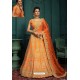 Orange Embroidered Malbari Silk Designer Lehenga Choli