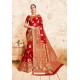 Gorgeous Red Designer Wedding Wear Silk Saree