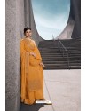 Yellow Designer Satin Georgette Palazzo Suit