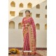 Rani Pink Classic Party Wear Weaving Silk Saree