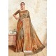 Copper Gold Weaving Silk Designer Saree
