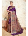 Purple Weaving Silk Designer Saree