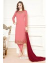 Pink Georgette Designer Churidar Suit